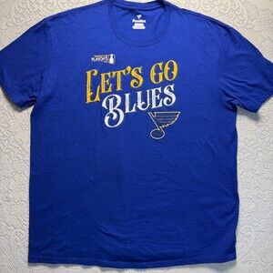 St Louis Blues Shirt Mens 2XL Blue NHL Hockey 2022 Stanley Cup Playoffs Fanatics